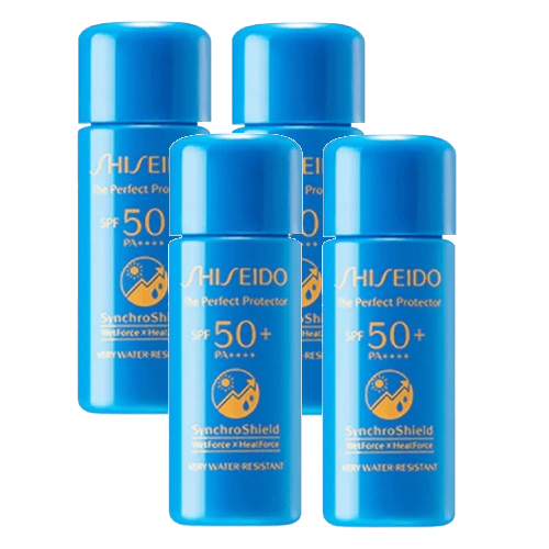 แพ็คสี่ = 28 ml  Shiseido Perfect uv Protector SPF 50+ PA++++ very Water-Resistant 7 ml (No box)  กันแดดที่ยิ่งโดนน้ำ ยิ่งเพิ่มเกราะป้องกัน เนื้อบางเบา ซึมง่าย โดนน้ำไม่หลุด